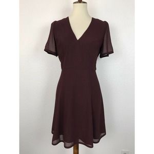 Allsaints Lucia Mini Dress Burgundy